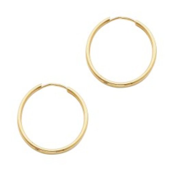 17mm 14k Yellow gold 1.5mm Hiop Earrings